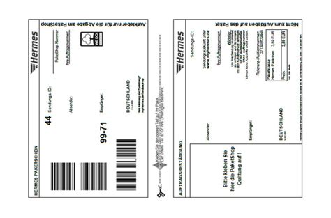 hermes versandetikett drucken